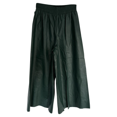 Cédric Charlier Paio di Pantaloni in Pelle in Verde