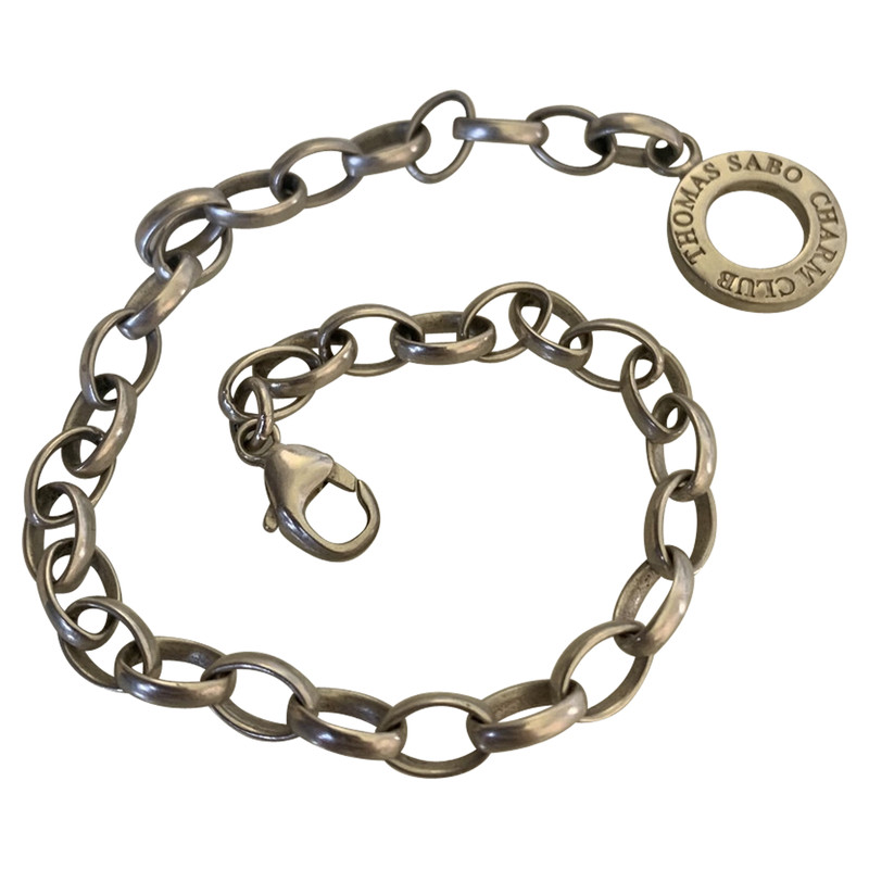 Thomas Sabo Armband zilver-zwart glitter-achtig Sieraden Armdecoraties Armbanden 
