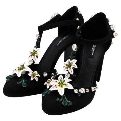 Dolce & Gabbana Sandalen aus Leder in Schwarz