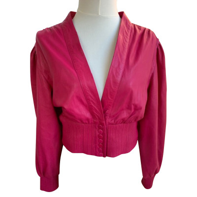 Goosecraft Jacke/Mantel aus Leder in Rosa / Pink