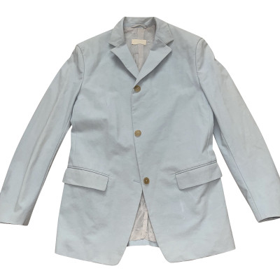 Burberry Prorsum Jacket/Coat Cotton in Blue