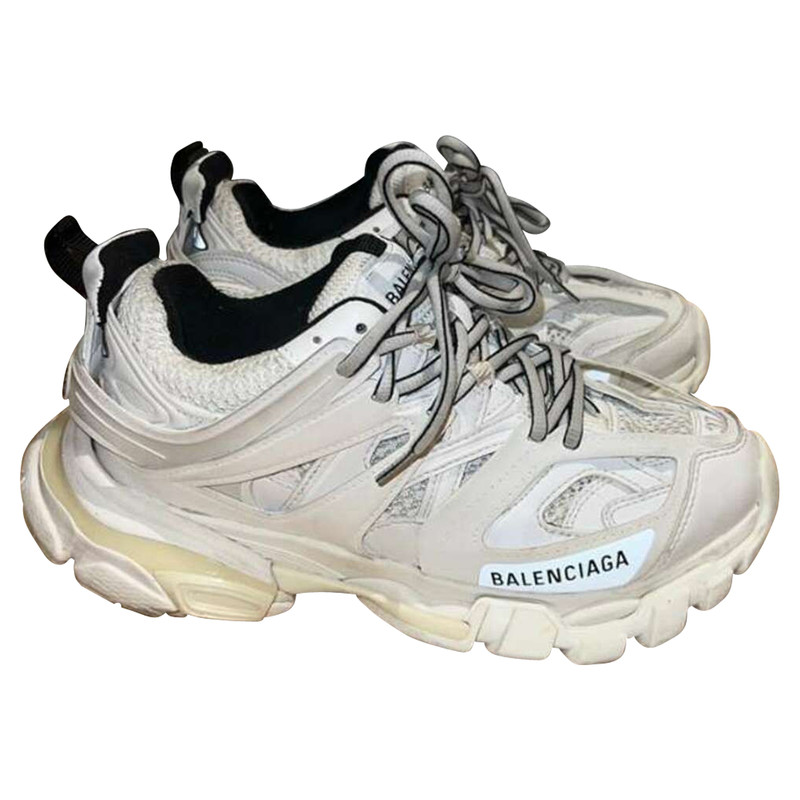 BALENCIAGA Femme Track Sneakers en Cuir en Blanc