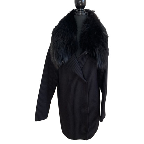 PRADA Damen Jacke/Mantel aus Wolle in Schwarz Größe: IT 44