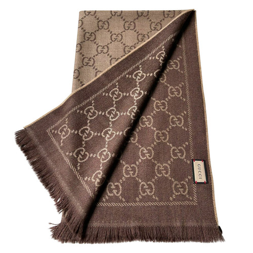 GUCCI Women's Schal/Tuch aus Wolle in Braun | Second Hand