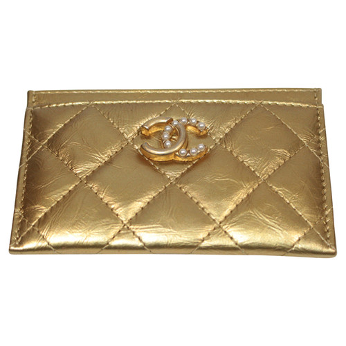 CHANEL Women's Täschchen/Portemonnaie aus Leder in Gold
