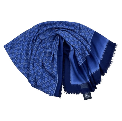 GUCCI Dames Sjaal in Blauw | Tweedehands