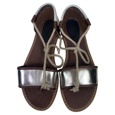 Marni For H&M Sandalen aus Lackleder in Silbern
