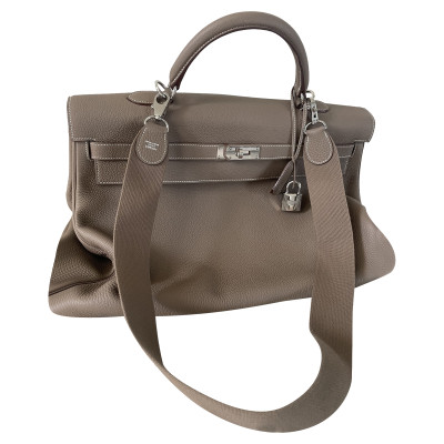 Hermès Kelly Bag 50 Leather in Grey