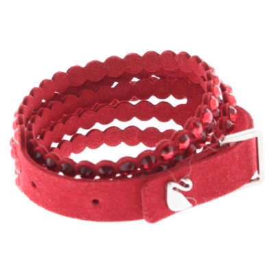 Swarovski Bracelet/Wristband Leather in Red