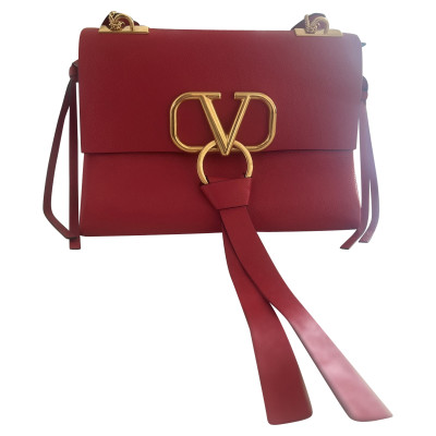 Valentino Garavani Small Vring Crossbody Bag Leather in Red