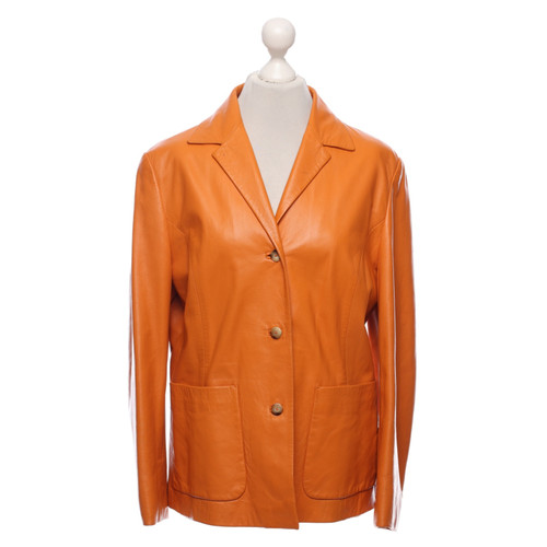 HUGO BOSS Damen Jacke/Mantel aus Leder in Orange