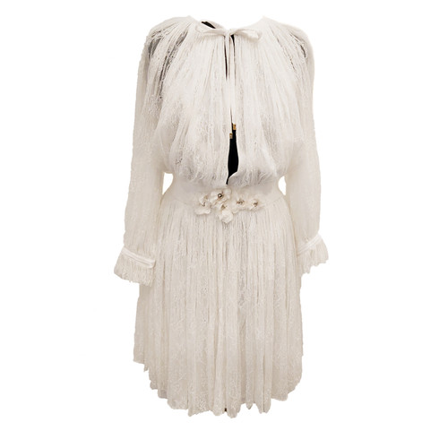 ELISABETTA FRANCHI Damen Kleid aus Baumwolle in Weiß