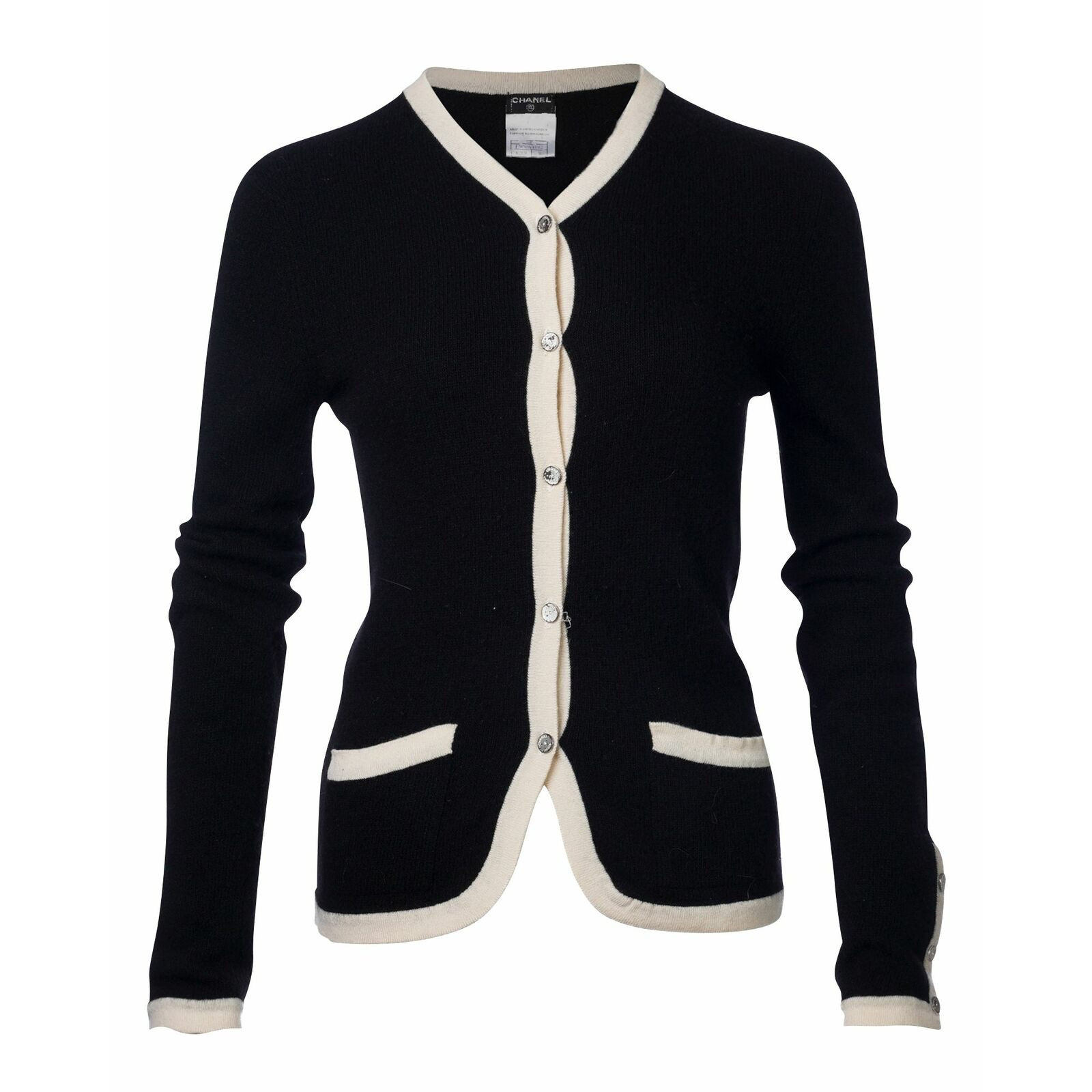 CHANEL Women's Jacke/Mantel aus Baumwolle in Schwarz