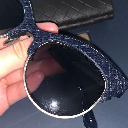 BOTTEGA VENETA Damen Sonnenbrille aus Leder in Blau