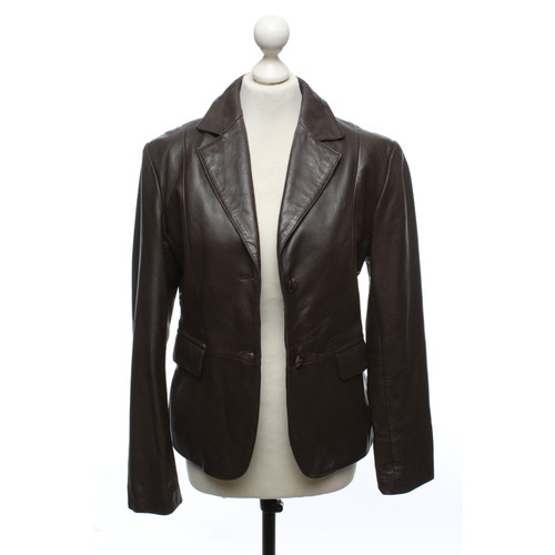 STEFANEL Women's Jacke/Mantel aus Leder in Braun Size: IT 44