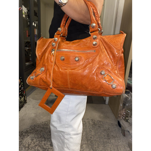 BALENCIAGA Women's City Bag Leather in Orange | Second Hand