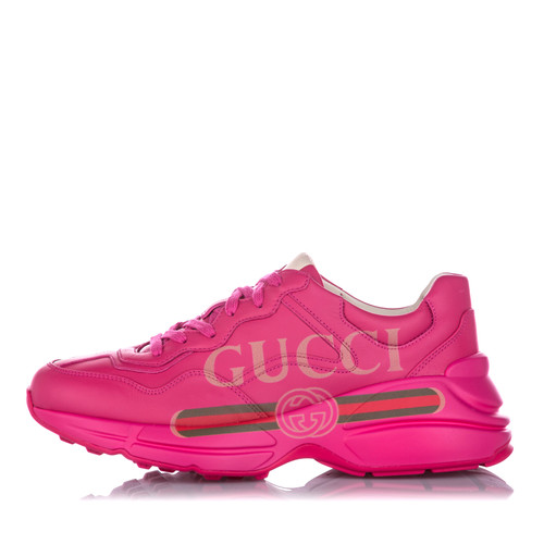GUCCI Damen Rhyton Sneaker aus Leder in Rosa / Pink