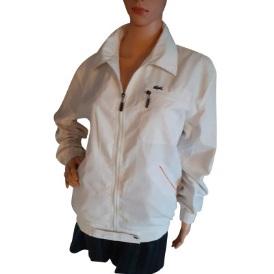 Lacoste Jacke/Mantel aus Baumwolle in Weiß