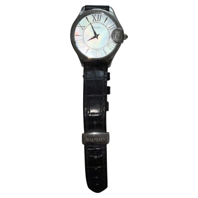 Balmain Armbanduhr aus Leder in Schwarz
