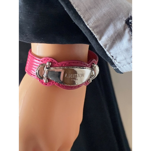 LOUIS VUITTON Dames Armreif/Armband aus Leder in Rosa / Pink