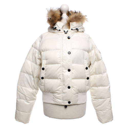 MONCLER Women's Jacke/Mantel in Creme Size: S | Second Hand