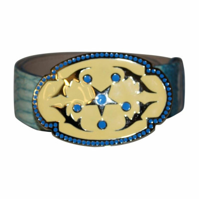 Orciani Belt Leather in Turquoise