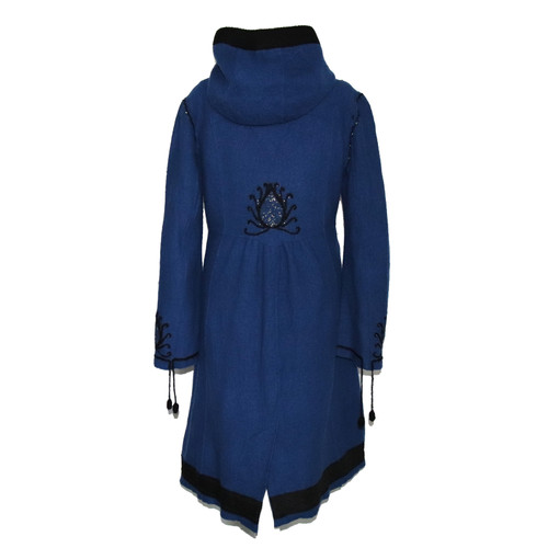 NOA NOA Damen Jacke/Mantel aus Wolle in Blau Größe: M
