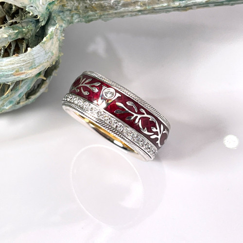 WELLENDORFF Dames Ring aus Weißgold in Rot | REBELLE