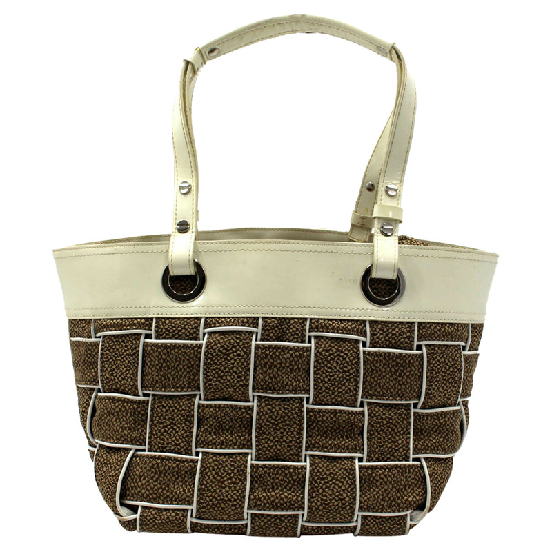 BORBONESE Donna Shopper aus Canvas in Braun Seconda Mano