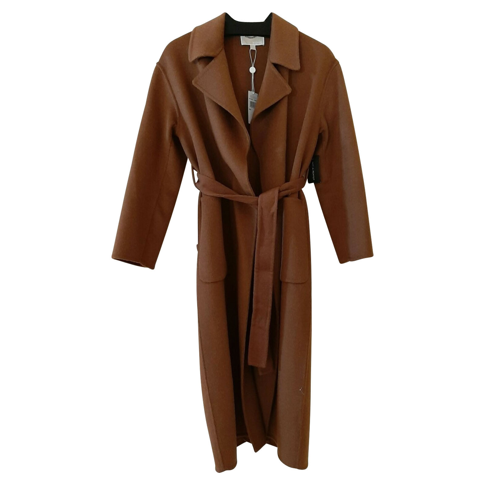 MICHAEL KORS Women's Jacke/Mantel aus Wolle in Ocker Size: S