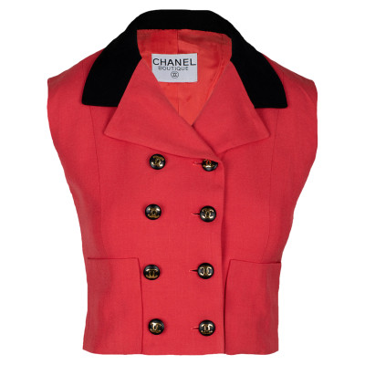 Chanel Gilet in Lino in Rosso