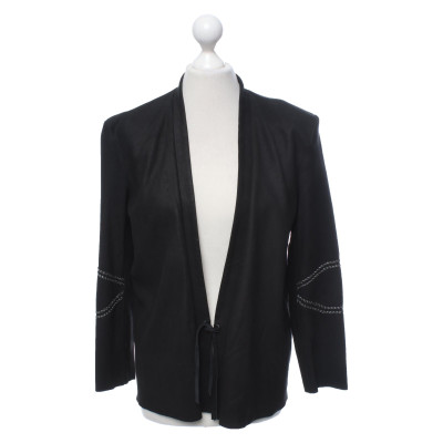 Hironae Paris Jacke/Mantel aus Leder in Schwarz