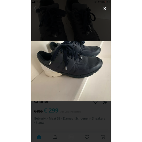 CHANEL Donna Sneaker in Pelle in Blu Taglia: EU 38