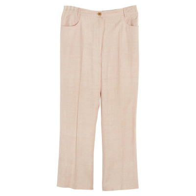 Chanel Trousers Silk in Nude