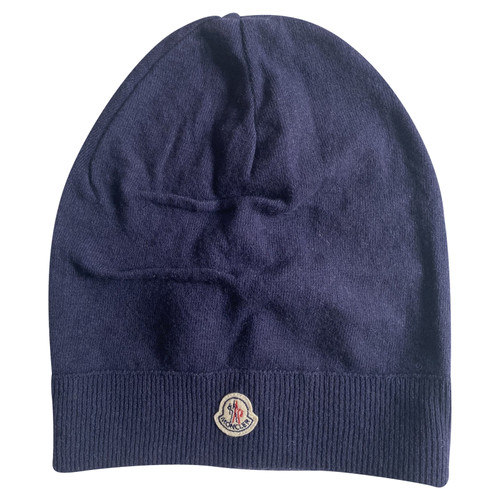MONCLER Damen Hut/Mütze aus Baumwolle in Blau | Second Hand