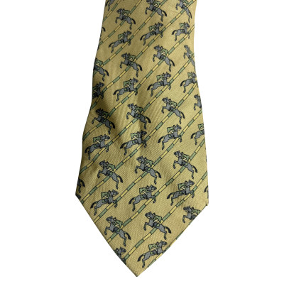 Hermès Krawatte Zijde in Geel