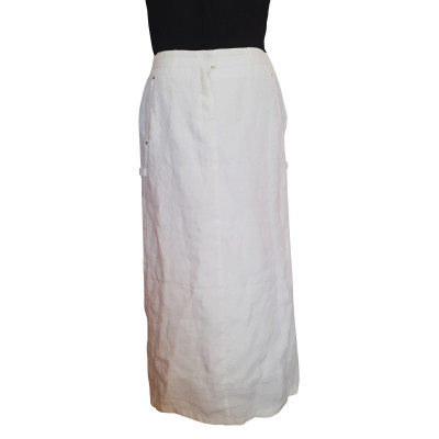 S Max Mara Skirt Linen in White