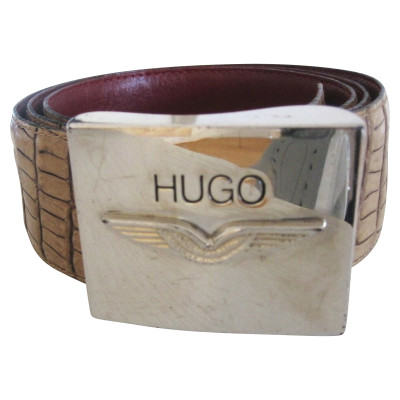 Hugo Boss Cintura in Pelle in Beige