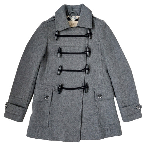 BURBERRY Damen Jacke/Mantel aus Wolle in Grau Größe: S