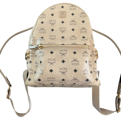 MCM Women's Backpack Leather in Beige | Second Hand