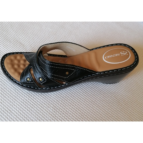 SENSO Damen Sandalen aus Leder in Schwarz Größe: EU 40