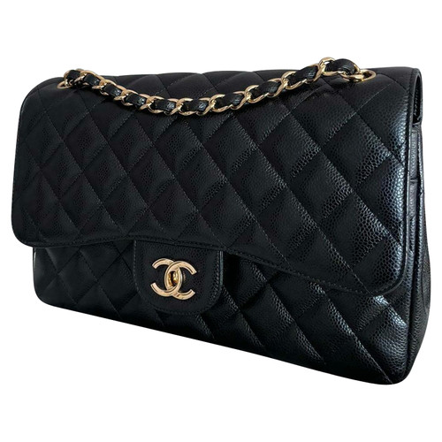 CHANEL Donna Classic Flap Bag Jumbo in Pelle in Nero