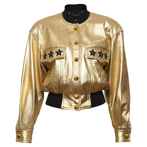 ESCADA Damen Jacke/Mantel aus Leder in Gold Größe: DE 40