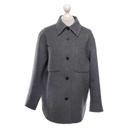 ARKET Damen Jacke/Mantel aus Wolle in Grau Größe: DE 36