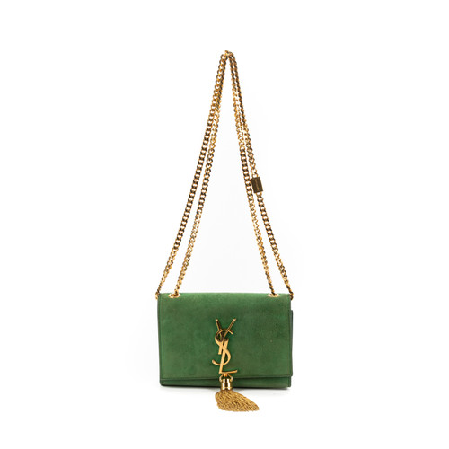 YVES SAINT LAURENT Damen Handtasche aus Wildleder in Grün