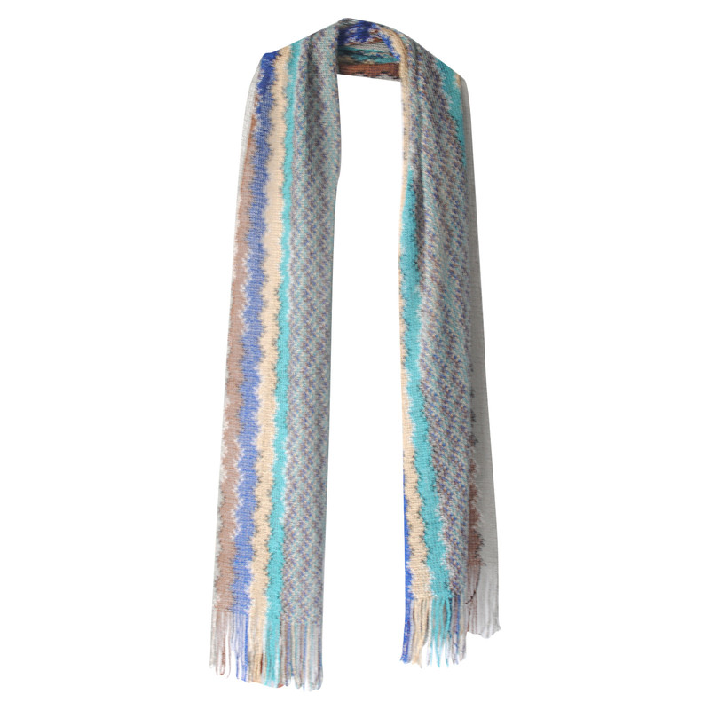 Made in Italy Vintage Missoni grafische geweven regenboog tulband sjaal Accessoires Sjaals & omslagdoeken Sjaals 