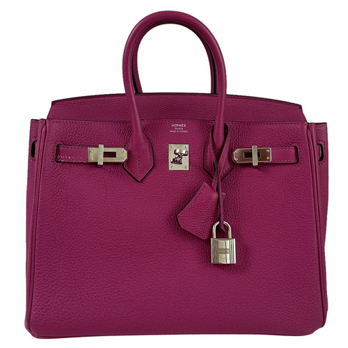 HERMÈS Damen Birkin Bag 25 aus Leder in Rosa / Pink