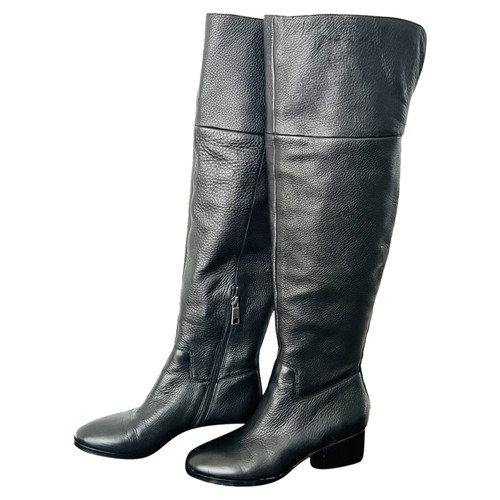 RALPH LAUREN Damen Stiefel aus Leder in Schwarz Größe: EU 38