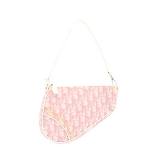 DIOR Donna Saddle Bag mini 21 cm aus Canvas in Rosa / Pink