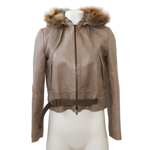 LOUIS VUITTON Damen Jacke/Mantel aus Lackleder in Braun